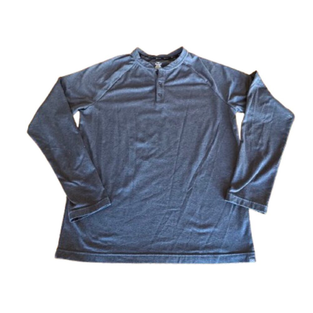 GAIAM men’s long sleeve slim fit Intent Henley 3.0 grey  medium button collar NW - Picture 2 of 6